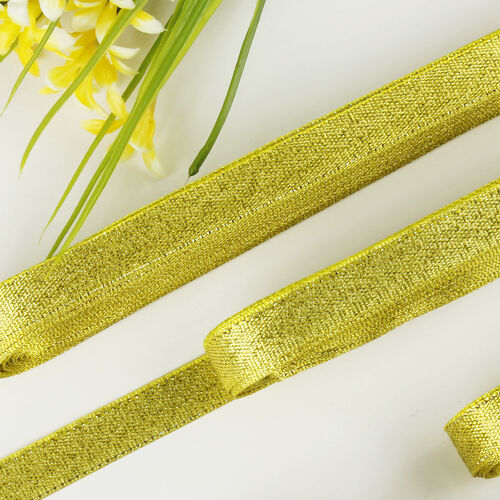 1 Cm Simli Parlak Saten Kurdele Gold - Toptanalim (1)
