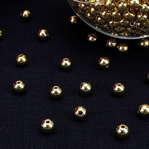 10 mm Metalize Yuvarlak Akrilik Boncuk Gold 500 gr 970 (±20) Adet - Toptanalim (1)