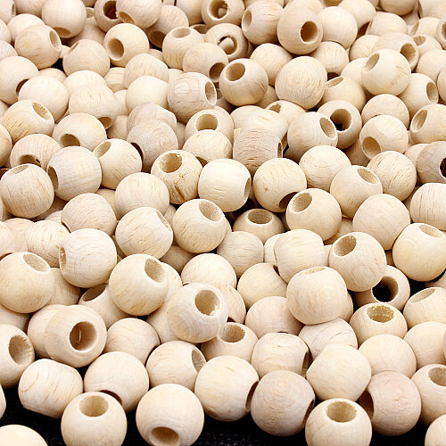 14 mm Ahşap Yuvarlak Boncuk 100’lü Paket - Toptanalim (1)