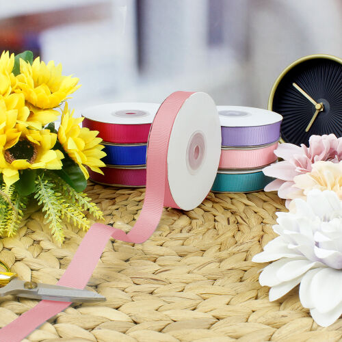 1,5 cm Grogren Bobin Kurdele Açık Pembe 25 Metre - Kare Dekor