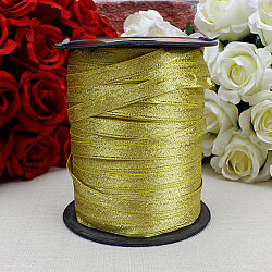 1 cm Simli Saten Kurdele 250 Metre Makara Gold - 3