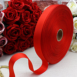 2 cm Grogren Bobin Kurdele Kırmızı 100 Metre - 1