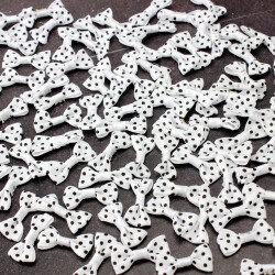 2,5 CM Puantiyeli Fiyonk Beyaz - 1