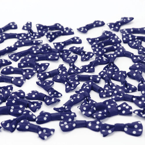 2,5 CM Puantiyeli Fiyonk Lacivert - Kare Dekor (1)