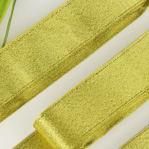 3 Cm Simli Parlak Saten Kurdele Gold - Toptanalim (1)