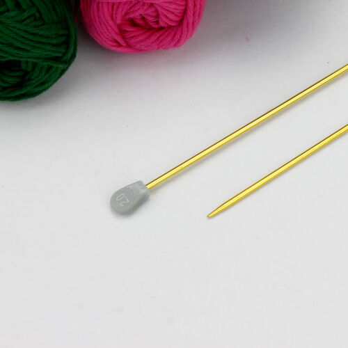 35 cm Renkli Örgü Şişi Alüminyum 2 Numara - Kare Dekor (1)