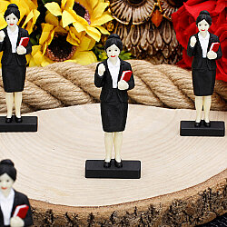 3D Kadın Öğretmen Teraryum Obje Siyah 2,5x8,5 cm - 2