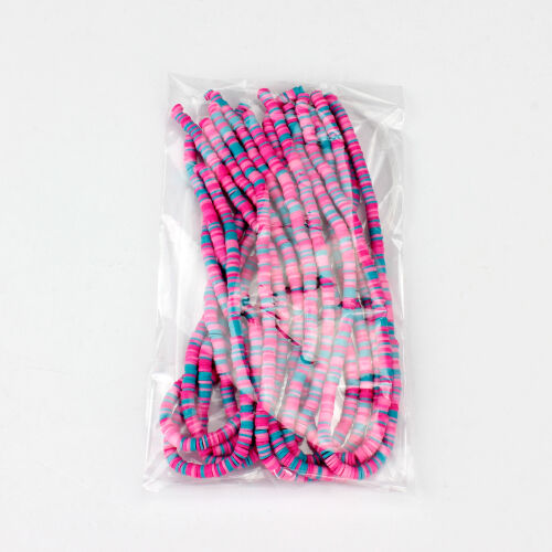 6mm Pembe-Mavi Renk Tonlu Fimo Boncuk 1 Bağ - Kare Dekor (1)