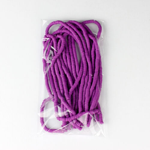 6mm Mor Fimo Boncuk 1 Bağ - Kare Dekor (1)