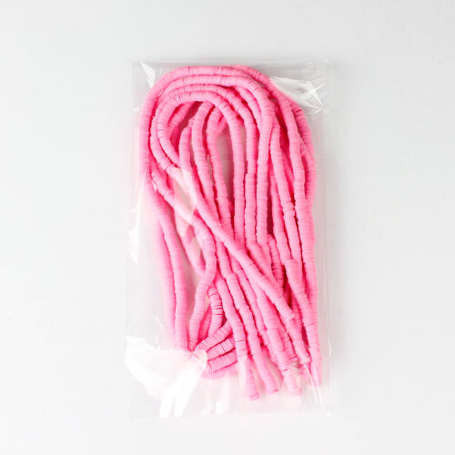 6mm Pembe Fimo Boncuk 1 Bağ - Kare Dekor (1)