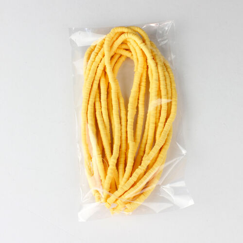 6mm Sarı Fimo Boncuk 1 Bağ - Kare Dekor (1)