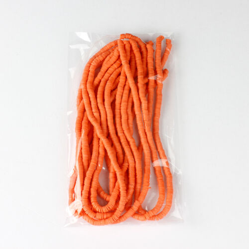 6mm Turuncu Fimo Boncuk 1 Bağ - Kare Dekor (1)