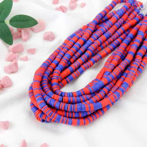 6mm Turuncu Mavi Fimo Boncuk 1 Bağ - Kare Dekor
