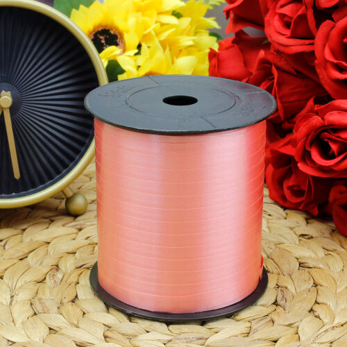 8MM Düz Rafya Şerit 200MT Açık Pembe - Kare Dekor (1)