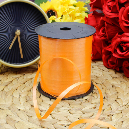 8MM Düz Rafya Şerit 200MT Turuncu - Kare Dekor