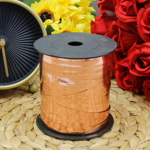 8MM Parlak Metalik Şerit 200MT Bakır - Kare Dekor (1)