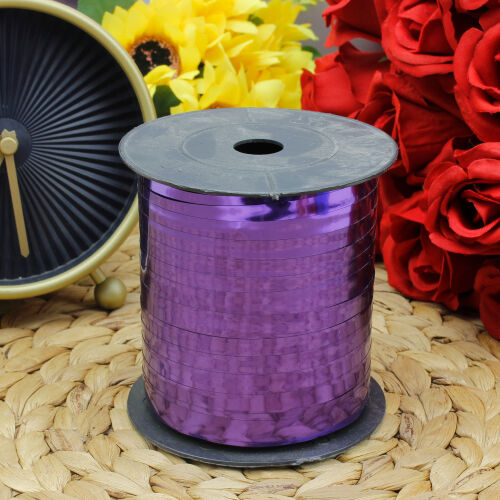 8MM Parlak Metalik Şerit 200MT Mor - Kare Dekor (1)