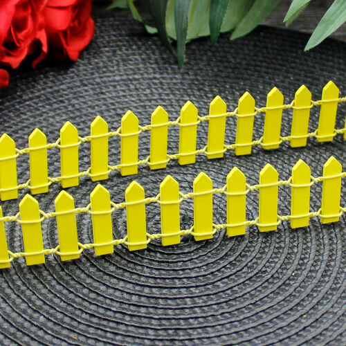90CM Ahşap Çit Sarı - Kare Dekor (1)