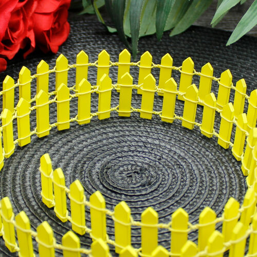 90CM Ahşap Çit Sarı - Kare Dekor