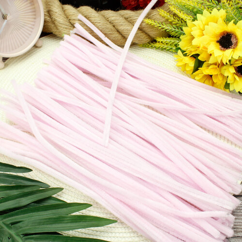 Açık Pembe Şönil 100'lü Paket - Kare Dekor