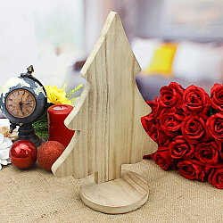  Ahşap Yılbaşı Çam Ağacı Standı 11x30 cm - 2