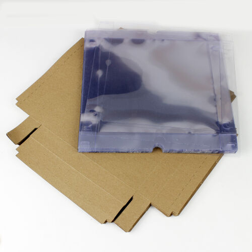 Altı Kraft Karton Üstü Asetat Kutu 21x21x3CM - Kare Dekor (1)