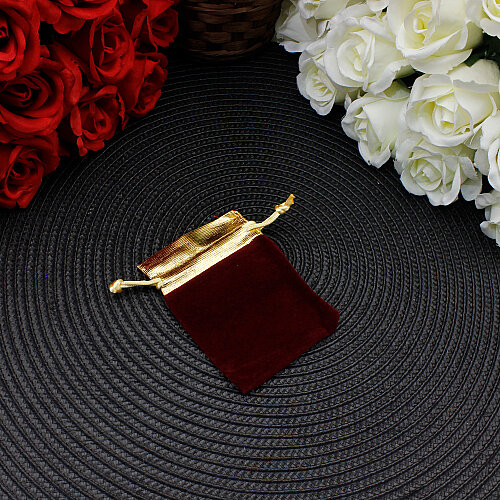Altın Ağızlı Kadife Lame Kese Bordo 7x9 cm (50’li Paket) - Toptanalim (1)