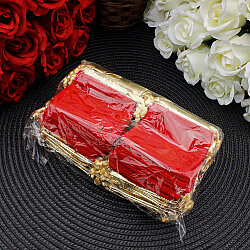 Altın Ağızlı Kadife Lame Kese Kırmızı 7x9 cm (50’li Paket) - 4