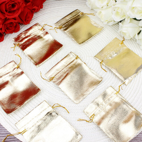 Altın Lame Parlak Kese Gold 7x9 cm (100’lü Paket) - Toptanalim