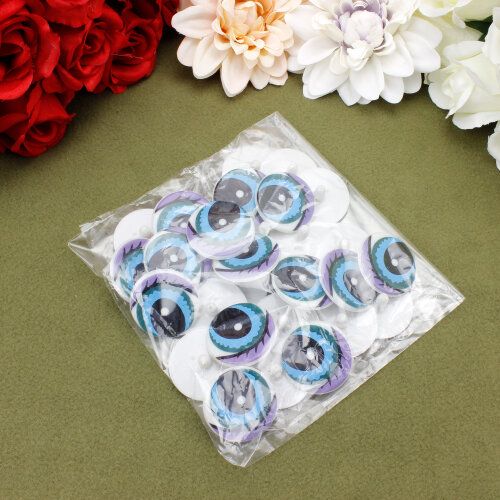 Amigurumi Peluş Vidalı Desenli Mor–Mavi Göz 35 mm – 50'li Paket (25 Çift) - 3