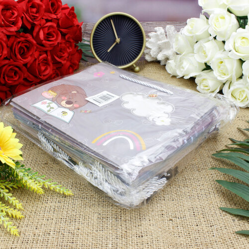 Asorti Ayıcık Desen Hediyelik Karton Çanta - 7