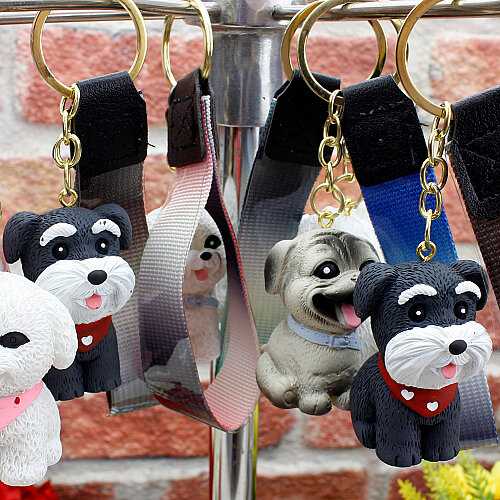Asorti Bileklikli Reçine Husky Köpek Anahtarlık 12’li Paket - Toptanalim