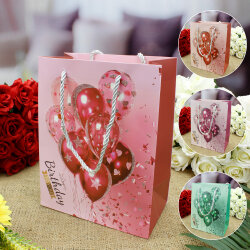 Asorti Happy Birthday Balon Desen Hediyelik Karton Çanta - 1