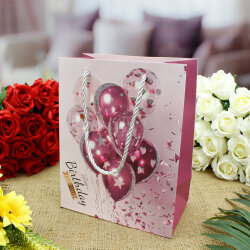 Asorti Happy Birthday Balon Desen Hediyelik Karton Çanta - 4