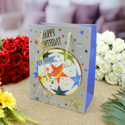 Asorti Happy Birthday Futbol Desen Hediyelik Karton Çanta - 4