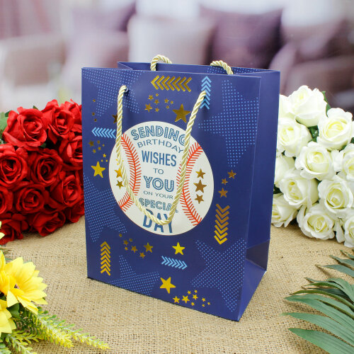 Asorti Happy Birthday Futbol Desen Hediyelik Karton Çanta - 5