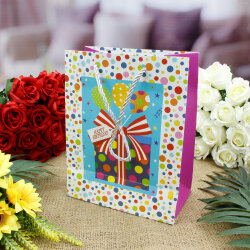 Asorti Happy Birthday Pencereli Hediyelik Karton Çanta - 3