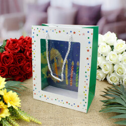 Asorti Happy Birthday Pencereli Hediyelik Karton Çanta - 4