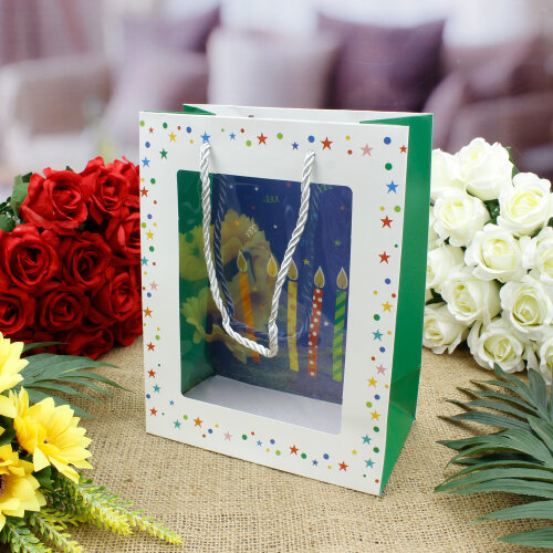 Asorti Happy Birthday Pencereli Hediyelik Karton Çanta - 4