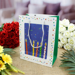 Asorti Happy Birthday Pencereli Hediyelik Karton Çanta - 5