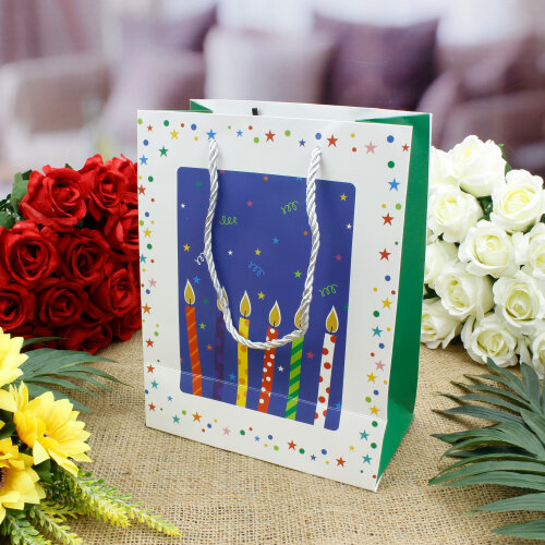 Asorti Happy Birthday Pencereli Hediyelik Karton Çanta - 5