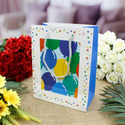 Asorti Happy Birthday Pencereli Hediyelik Karton Çanta - 9