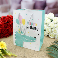 Asorti Happy Birthday Safari Desen Hediyelik Karton Çanta - 3