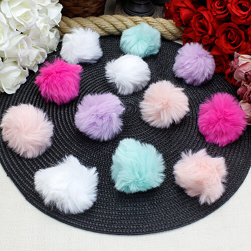 Asorti Lastik Halkalı Peluş Ponpon Pastel Renkler - Toptanalim