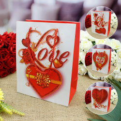 Asorti Love Desen Hediyelik Karton Çanta - 1