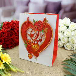 Asorti Love Desen Hediyelik Karton Çanta - 4