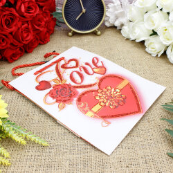 Asorti Love Desen Hediyelik Karton Çanta - 6