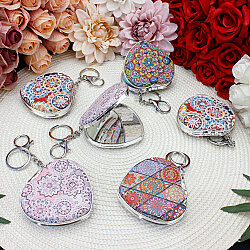 Asorti Mandala Desenli Kalp Şekilli Cep Aynası - 1