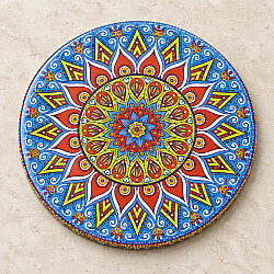 Asorti Mandala Desenli Mantar Tabanlı Bardak Altlığı 6’lı Paket - 3