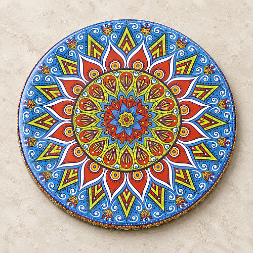 Asorti Mandala Desenli Mantar Tabanlı Bardak Altlığı 6’lı Paket - 3